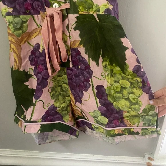 New NWT Kip & Co the vine linen playsuit French grapes short sleeve romper XS 6
